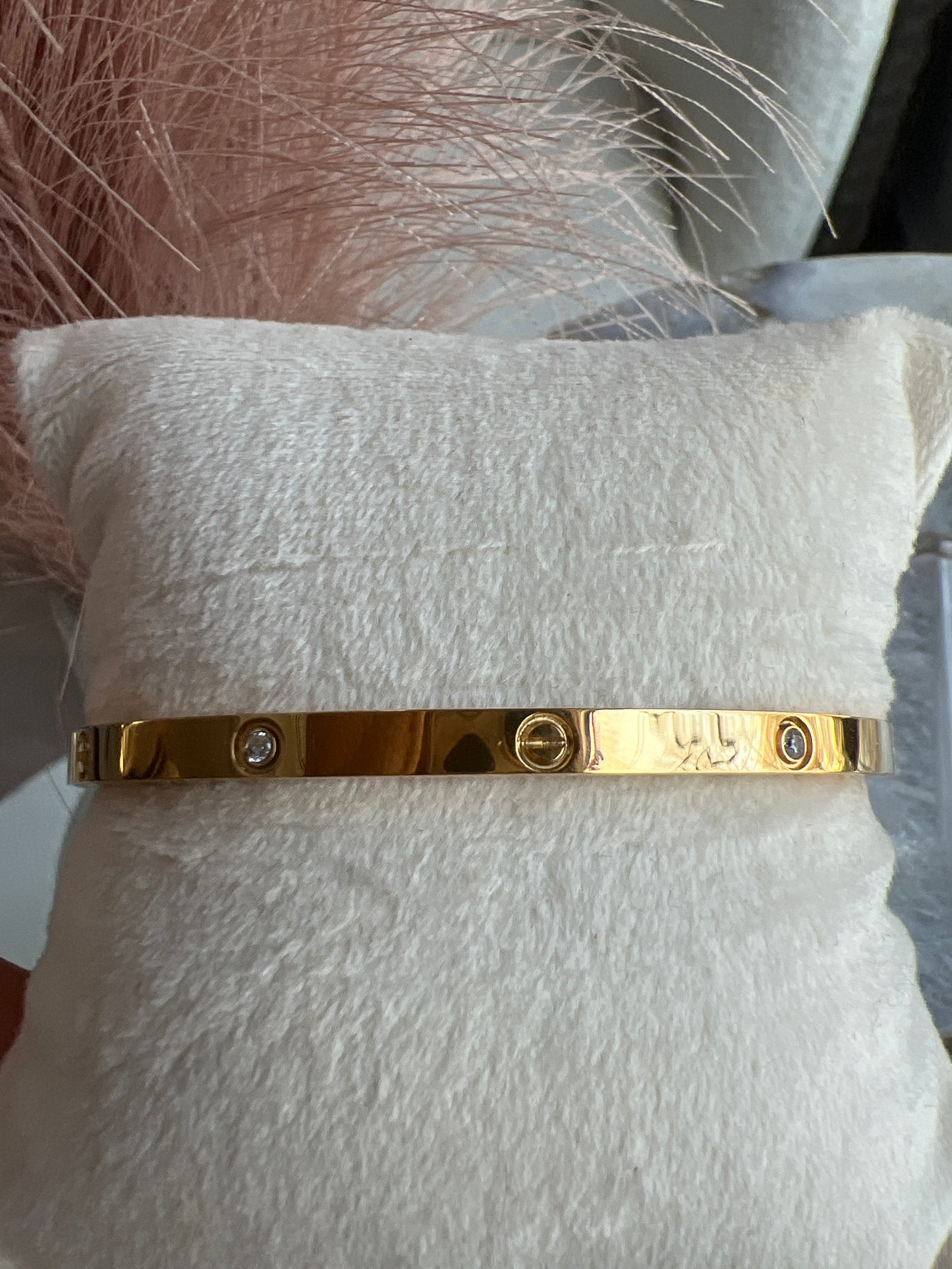 Yellow gold diamond eternity bracelet - Thin 4mm