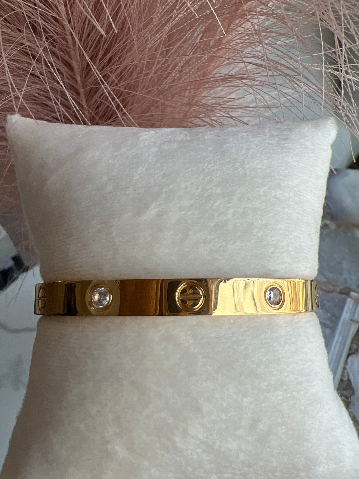 Yellow gold diamond eternity bracelet