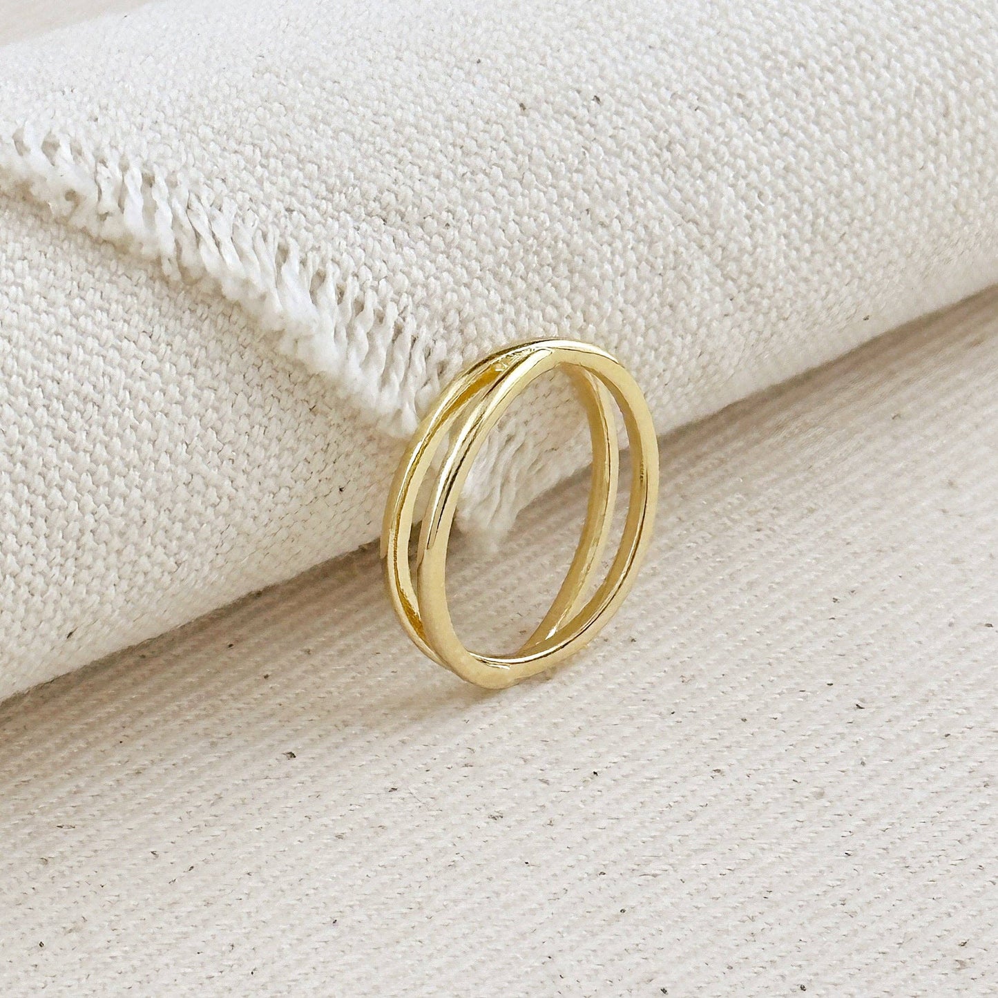 18k Gold Filled X Ring