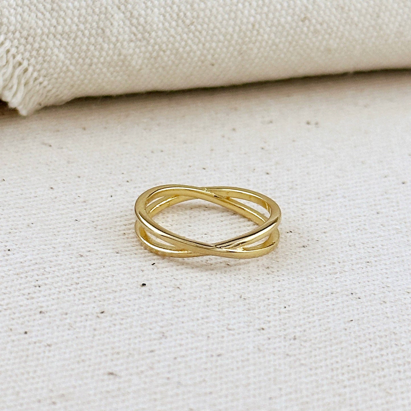 18k Gold Filled X Ring